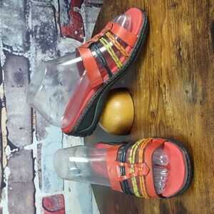 Azaleia Leather Slip-on Style Wedge Sandals